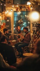 Intimate jazz ensemble performing live in a cozy dimly lit venue