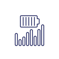 battery performance test line icon