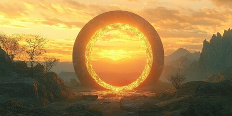 A sci-fi-inspired portal appearing to extend infinitely into the distance