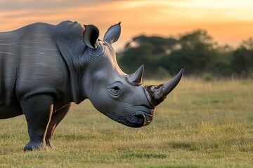 Obraz premium White Rhinoceros Ceratotherium simum Square-lipped Rhinoceros