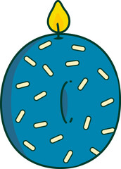 Birthday Candle Numbers Set – Cute Cartoon Sprinkles Style Vector