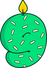 Birthday Candle Numbers Set – Cute Cartoon Sprinkles Style Vector