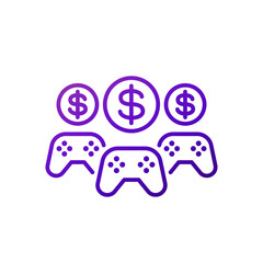 money for games line icon, vector