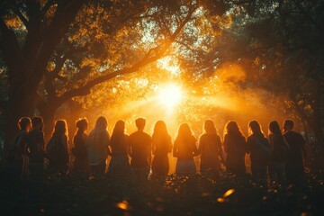 Joyful friends laughing together outdoors in a vibrant park enjoying a fun moment of friendship and connection