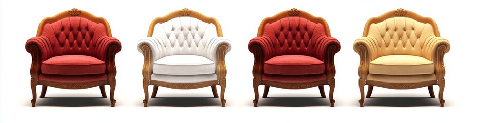 Classic Upholstered Armchairs in Assorted Colors