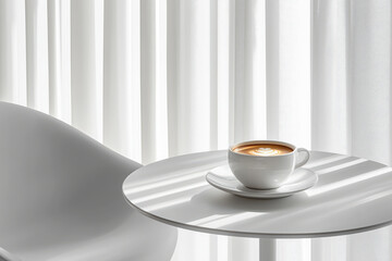 Close-up morning coffee on the table.