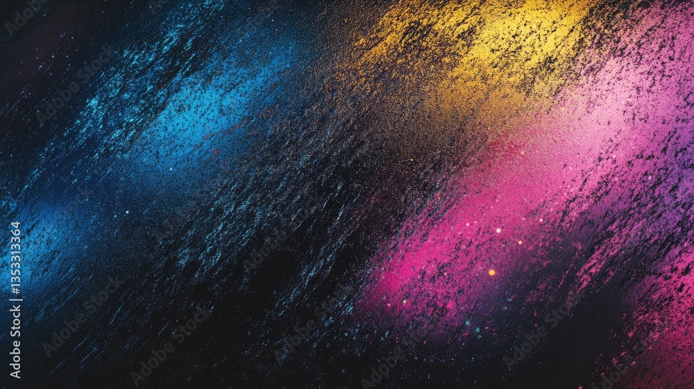 Poster abstract colorful light patterns with a textured surface resembling a wet glass, creating a vibrant 