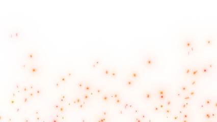 Abstract fiery sparks against a transparent background