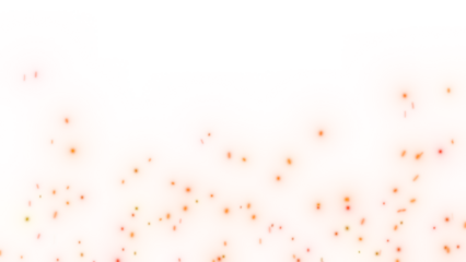 Abstract fiery sparks against a transparent background
