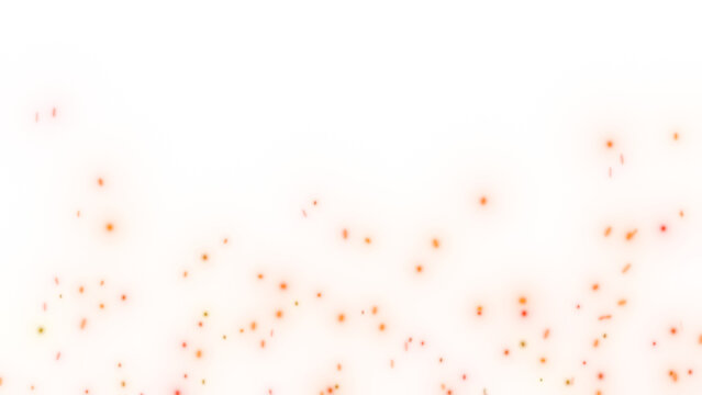 Abstract fiery sparks against a transparent background