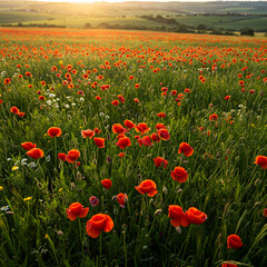 Fototapeta premium Poppy Fields in Spring