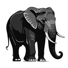 Minimalist Elephant Vector Design