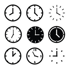 Clock illustration minimalist clock vector