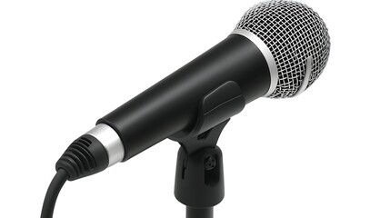 Black Microphone on Stand.