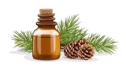 Pine Cones and Fir Bran Essential Oil Bottle for Aromatherapy and Relaxation