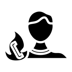 Customer Hotline Vector Glyph Icon Design