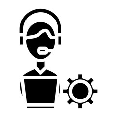 Help Desk Customer Vector Glyph Icon Design