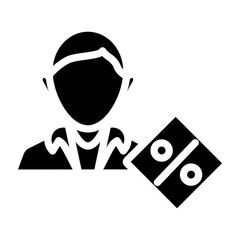 Customer Discount Vector Glyph Icon Design