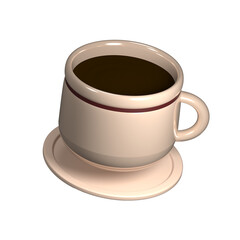 cup of coffee on white background