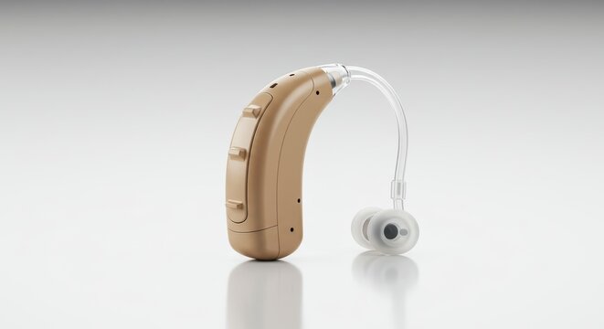 Behind-the-Ear (BTE) hearing aid showcasing advanced hearing technology