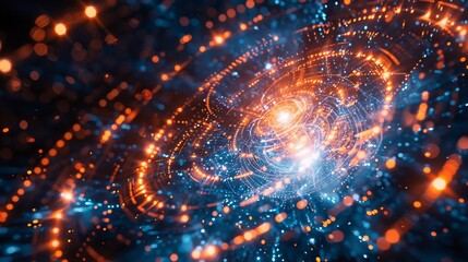 Obraz premium Blueprint style conceptual depiction of AI driven financial planning where predictive analytics form radiant glowing cluster of wealth building strategies