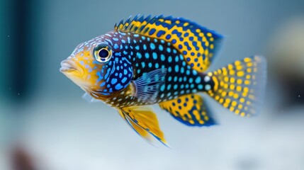 Colorful fish with vibrant patterns swimming.
