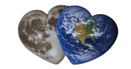 Heart-Shaped Earth and Moon – Cosmic Love and Unity Concept	
