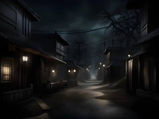 Fototapeta premium dark night scene with halloween castle and full moon