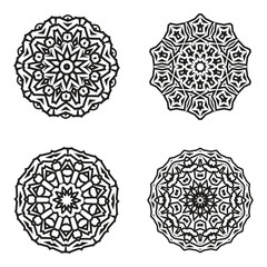 set bundle Black and white mandala vector element
