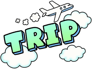 여행 레터링 & 비행기 / Trip lettering with airplane