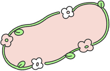 꽃 장식 말풍선 프레임 / Floral speech bubble frame
