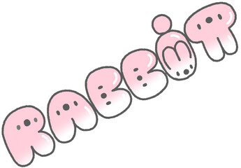 토끼 캐릭터 텍스트 RABBIT 디자인 © titi.drawing