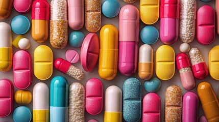 Medication Capsules and Pills Variety for Health and Wellness Treatment