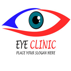Obraz premium eye clinic vector icon slogan here