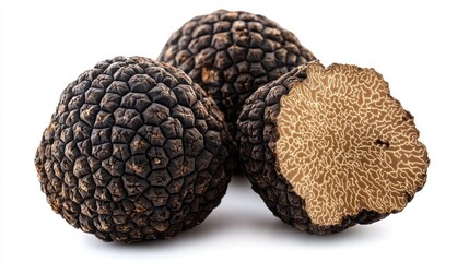 Black truffle isolated on white background