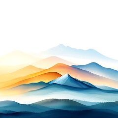 Misty Mountain Range Sunrise. (1)