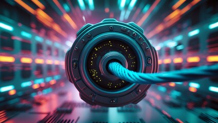 Fototapeta premium an abstract high-tech image with data cable