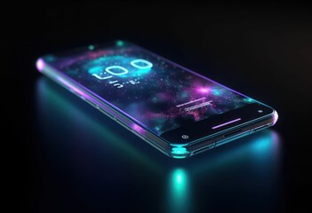 Futuristic Smartphone with Holographic Projection of Three Dimensional Apps and Icons