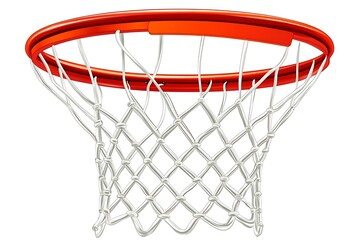 An illustration featuring an orange hoop with white net attached