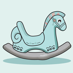 Vector illustration of a plastic rocking horse toy