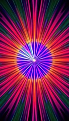 Vibrant sunburst pattern with radiating stripes, radiating outwards from central point, optical, stripes, rays