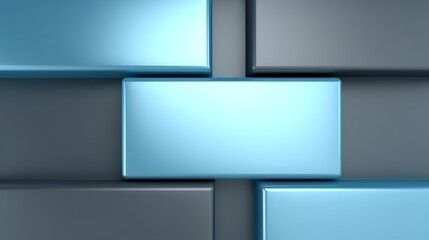 Obraz premium Abstract Blue and Gray Rectangular Blocks Design