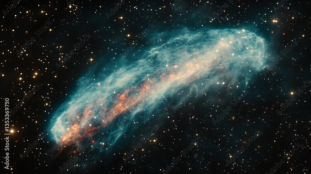 Sticker a beautiful cloud like nebula is floating in the space