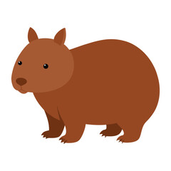 Cute Wombat Cartoon Simple Illustration