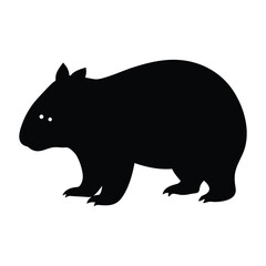 Wombat Silhouette Simple Black Shape