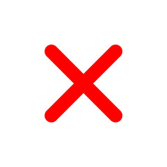 Red cross mark. Red cross. Cross icon. Cancel icon. Delete icon. Rejection. No. X icon.