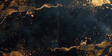 A glamorous design with shimmering gold dust particles softly floating against a dark background