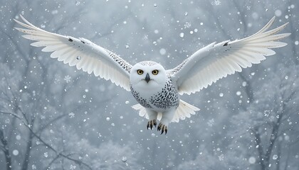 snowy owl in flight