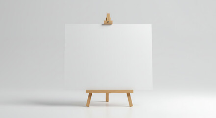 Blank Canvas on Wooden Easel Mockup for Art, Design, and Presentation