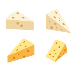 Swiss cheese flat Vector Illustration